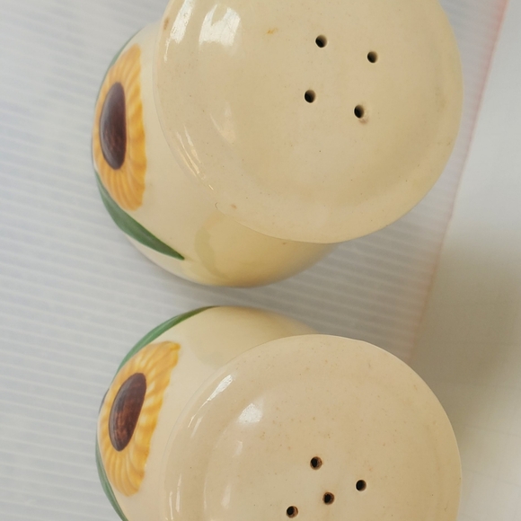 VTG Sunflower Salt & Pepper Shakers SHAWNEE pottery USA 40s-50s Sugar Bowl Set - Picture 8 of 13